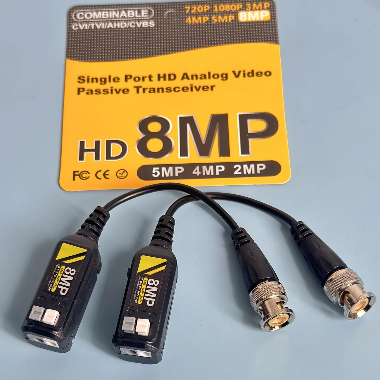 8MP BNC Video Balun Passive HD Twisted Pair Transmitter UTP Balun CCTV Accessories for CCTV AHD CVI TVI CVBS Camera