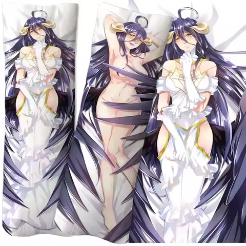 Anime OVERLORD Albedo Dakimakura Pillowcase Cushion Cover Hugging Body Pillow Case Otaku Pillow Cover Home Decoration