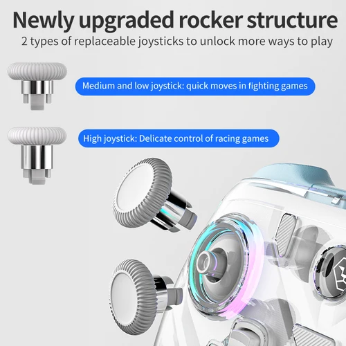 Imagen 2 del producto Aolion K10 para Switch 2 controlador de juegos con base de carga RGB inalámbrico Gamepad Hall Joystick gatillo para NS Switch/PC/teléfono