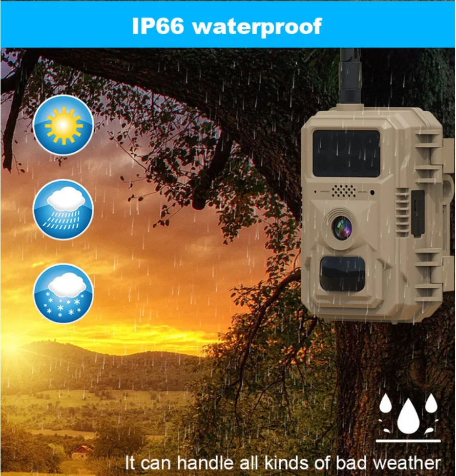 4G LTE Cellular Trail Cameras with Live Streaming Game Camera Built-in SIM Card with Motion Activated Solar Trail Camera