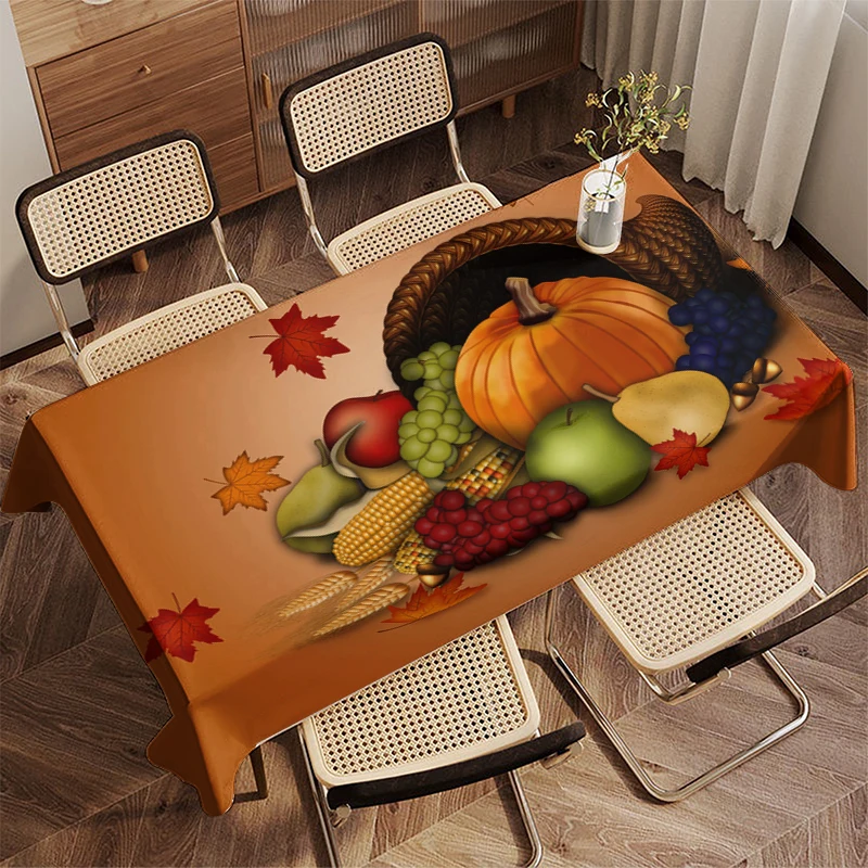 Autumn Leaf Pattern Tablecloth Restaurant Kitchen Tablecloth Living Room Home Decoration Rectangular Party Decoration