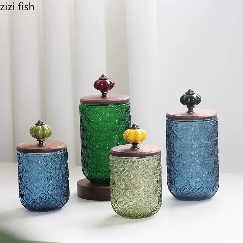 Glass Storage Jar Cotton Swab Jar Storage Bottle Toothpick Storages Holder Box Desktop Organizer Pen Holder Sealed Jars
