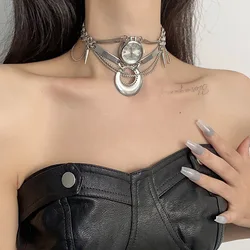 Cross Clock Necklace Tassel Personality Vintage Choker Europe And The United States Women Trend Party Jewelry Gifts