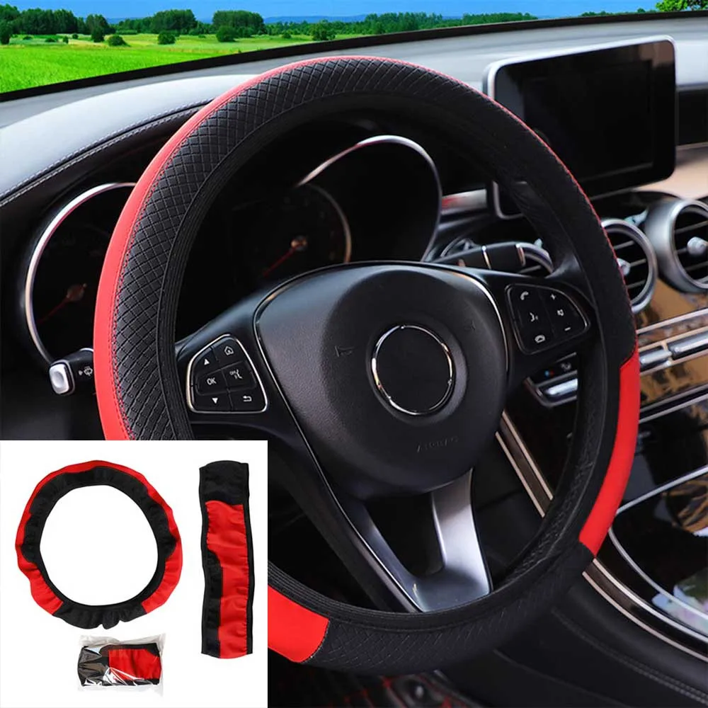 Car Steering Wheel Protector Made from PU Fabric with Micro-Textured to Aid Steering Precision and Reduce Hand Slippage