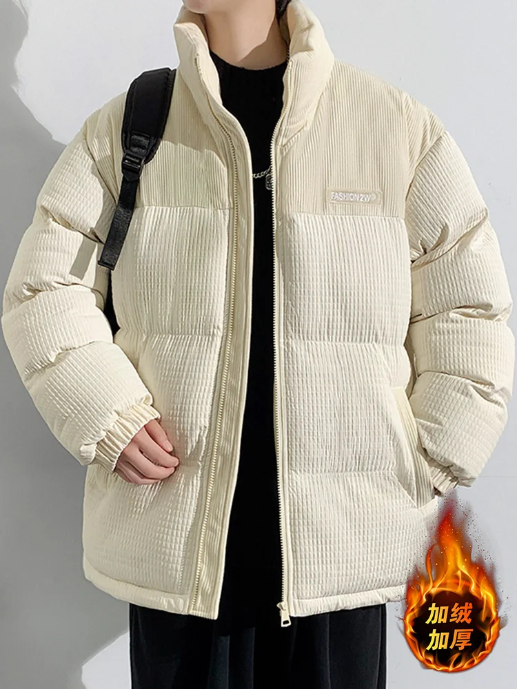 Men's Autumn Winter 2025 New Trendy Solid Color Cotton Coat Jacket Padded Jacket Blazer Lightweight Cotton Padding Parkas S25
