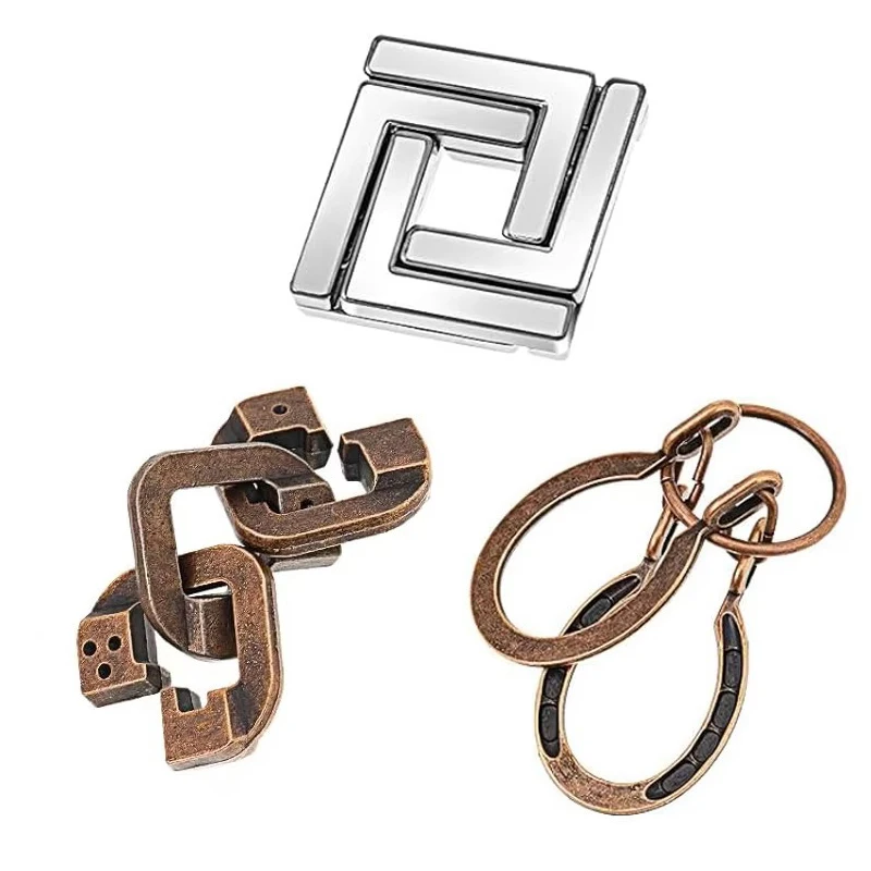 

3 шт., металлические пазлы, головоломки, IQ, логический тест, набор от запуска, игры Mind Challenge для детей, подростков, взрослых, развивающие подарки