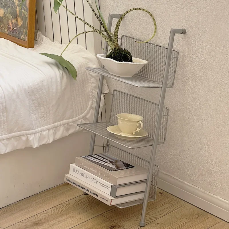 Ins Middle Ancient Bookshelf: Floor Clothing Store Magazine Display Rack Wall-mounted Multi-layer Bed Storage Organizer