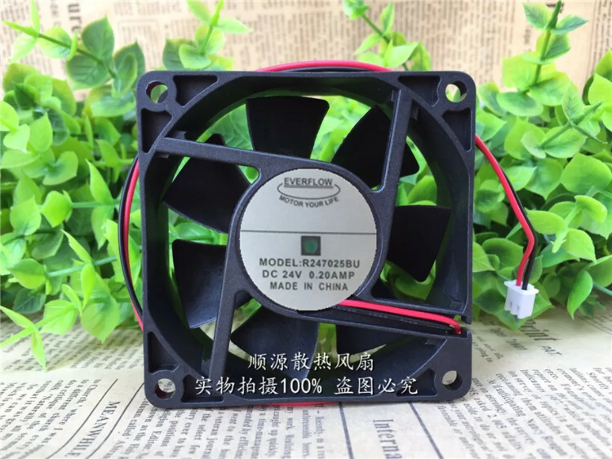 For EVERFLOW R247025BU 24V 0.20A 7025 2-wire Inverter Cooling Fan