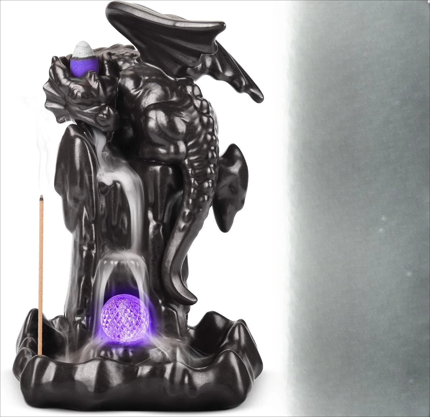 Dragon Backflow Incense Holder Waterfall Incense Burner, Smoke Holder,with 70 Backflow Incense