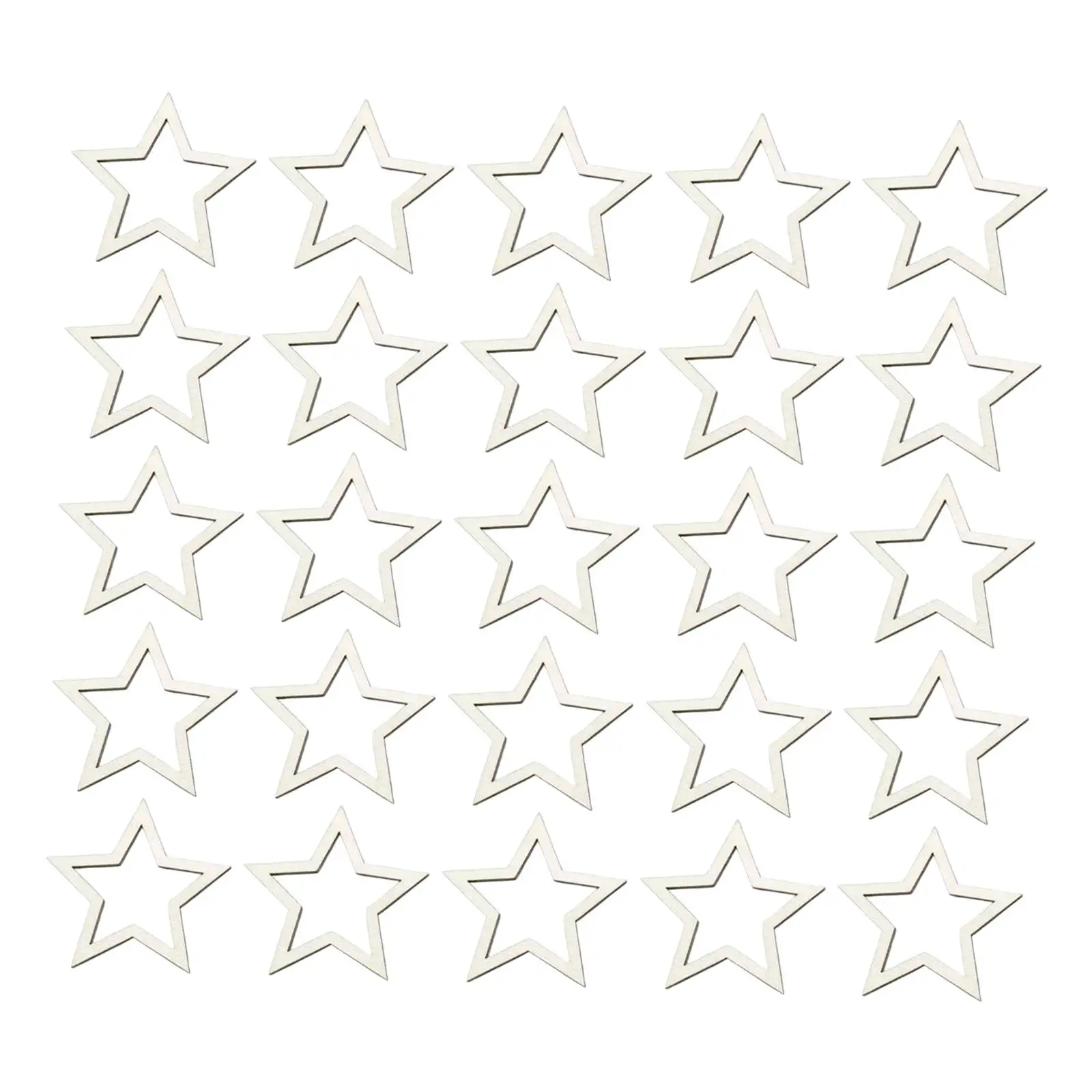 قطع خشبية غير مكتملة على شكل نجمة مجوفة، قطع زينة خشبية، أطواق نجوم، علامات خشبية لتعليق زينة عيد الميلاد #2