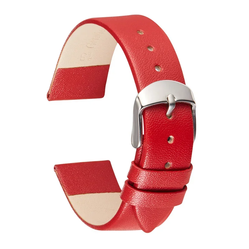 Sofe Leather Watchband 14mm 16mm 18mm 20mm 22mm Genuine Leather Watch band For DW Watch Strap Watch Accessories Red Pink Blue