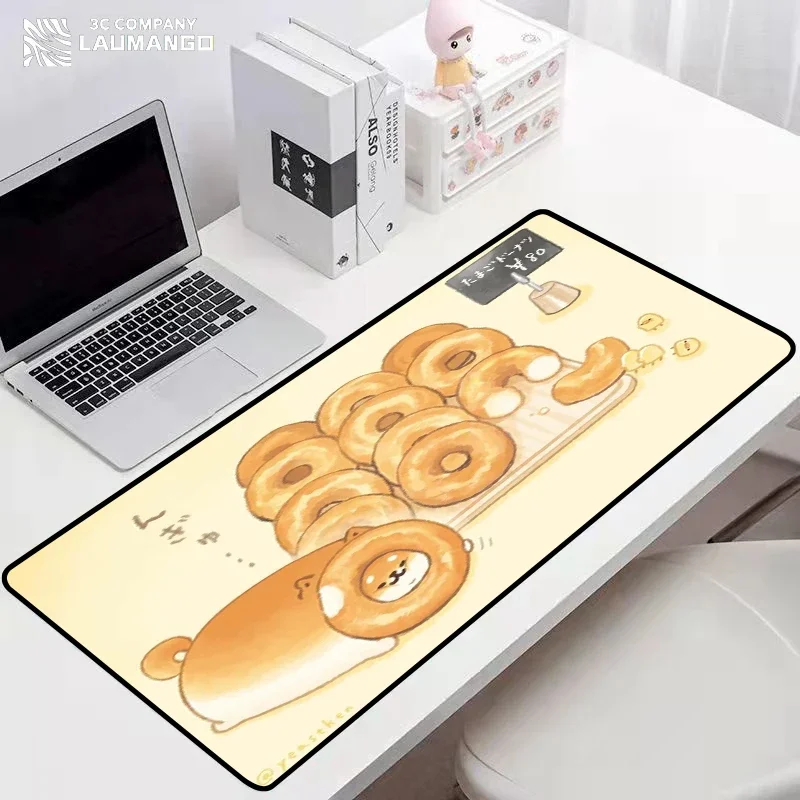 Gaming Mouse Pad Mat Toast Shiba Inu Mausepad Pc Accessories Extended Deskmat Gamer Keyboard Mousepad Mats Cabinet Mause Laptops