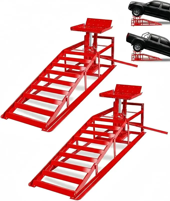 

1pcs Hydraulic Car Ramps 5T 11000lbs Low Profile Car Lift Service Ramps Truck Trailer Garage, Height Hydraulic Vehicle Ramps