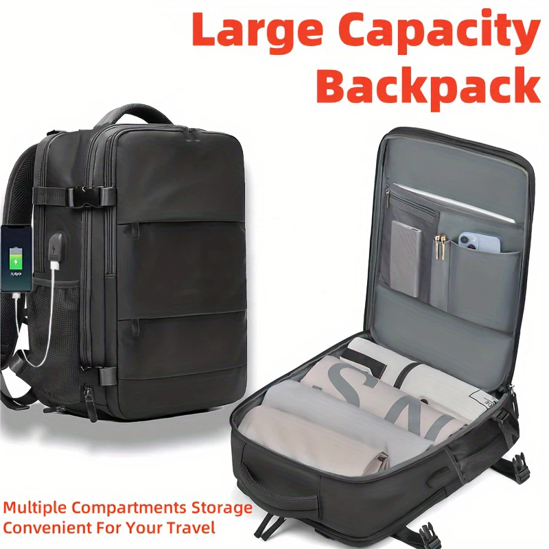 Travel Backpack Men Business Backpack School Expandable USB Bag Large Capacity 15.6inch Laptop Waterproof Fashion Backpack