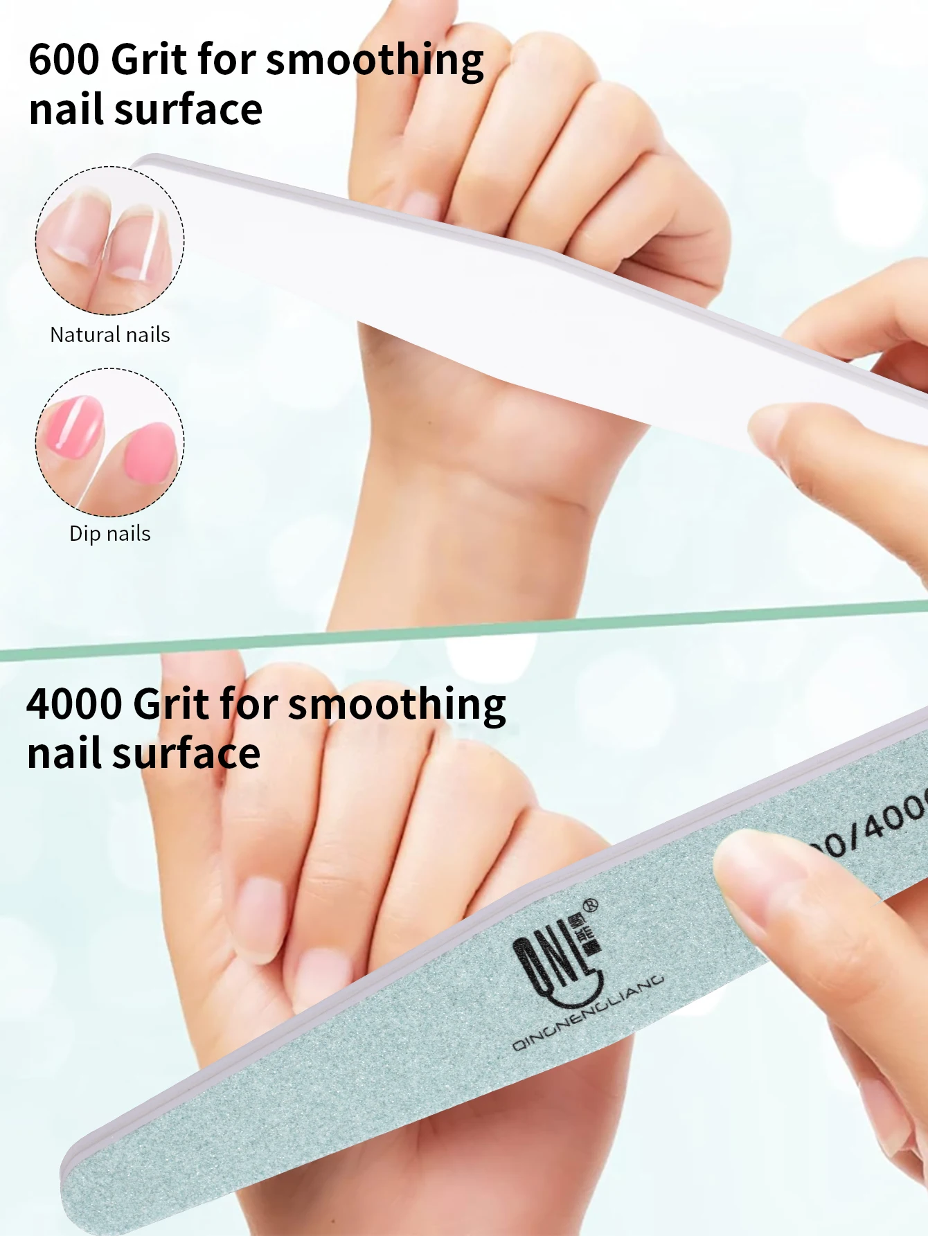 RS 1/5/10 قطعة مبرد أظافر الملفات قطاع 600/4000 حصى الرملي تلميع طحن مانيكير تألق الإسفنج التلميع القضبان مسمار أدوات الرسم