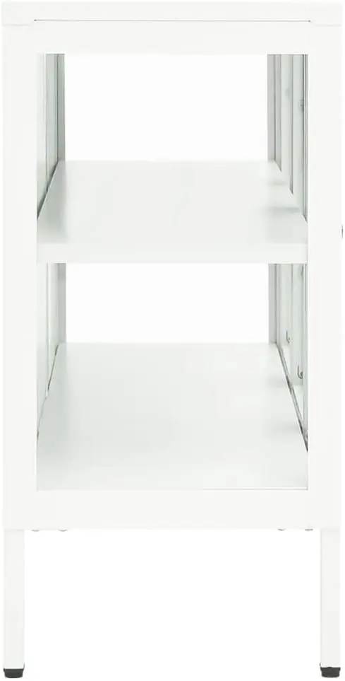 Opbergkasten Wijnkasten Console Tafels Decoratieve Kasten Dressoir Wit 41.3 "" X 13.8 "" X 27.6 "" Staal En Glas Geschikt