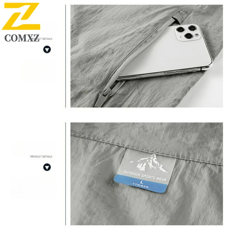 Summer Men Sun Protection Clothing Casual Zipper Pocket Waterproof Ultra-thin Jacket Gorpcore Fishing Riding Uv Skin Windbreaker