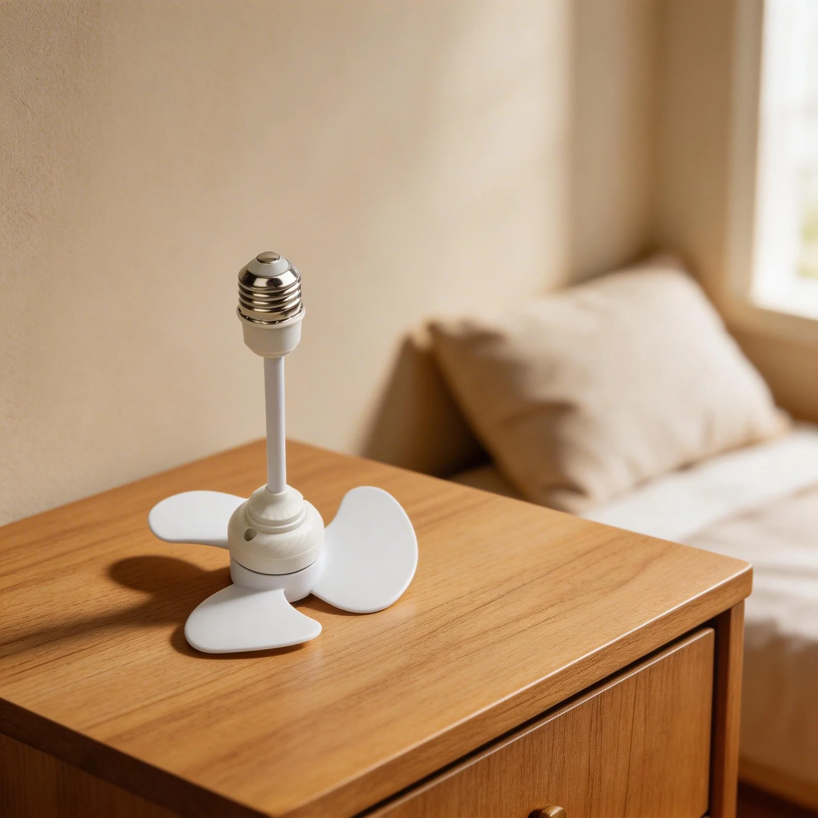 White 14CM E27 Socket Ceiling Fan Bladeless Design Energy Saving Silent Cooling For Kitchen Terrace Household Electric Fans Part