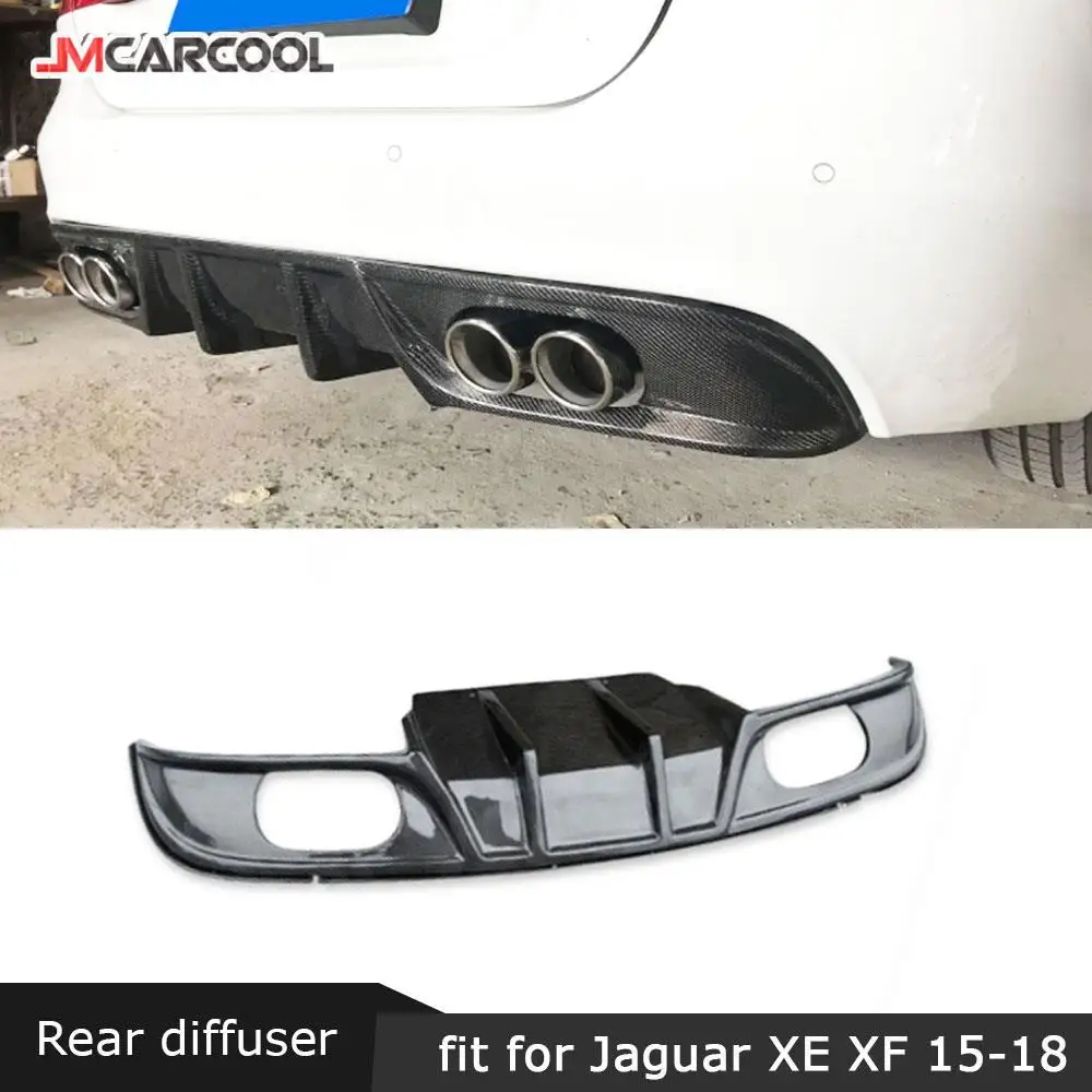 

JMCARCOOL задний спойлер из углеродного волокна для Jaguar XF XE Sedan 2015-2018, четыре выхода, защита заднего бампера, аксессуары