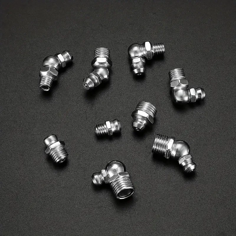 60 Piece Oil Nozzle Kit M6 M8 M10 180 ° 45 ° 90 ° External Thread Straight Bend Head Grease Nozzle Vehicle Nozzle Accessories