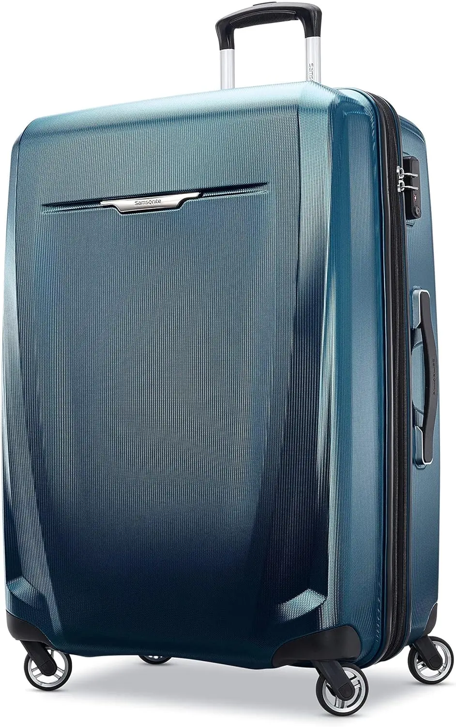 Samsonite Winfield 3 DLX Hardside Expandable Luggage with Spinners, Navy, Checked-Large 28-Inch