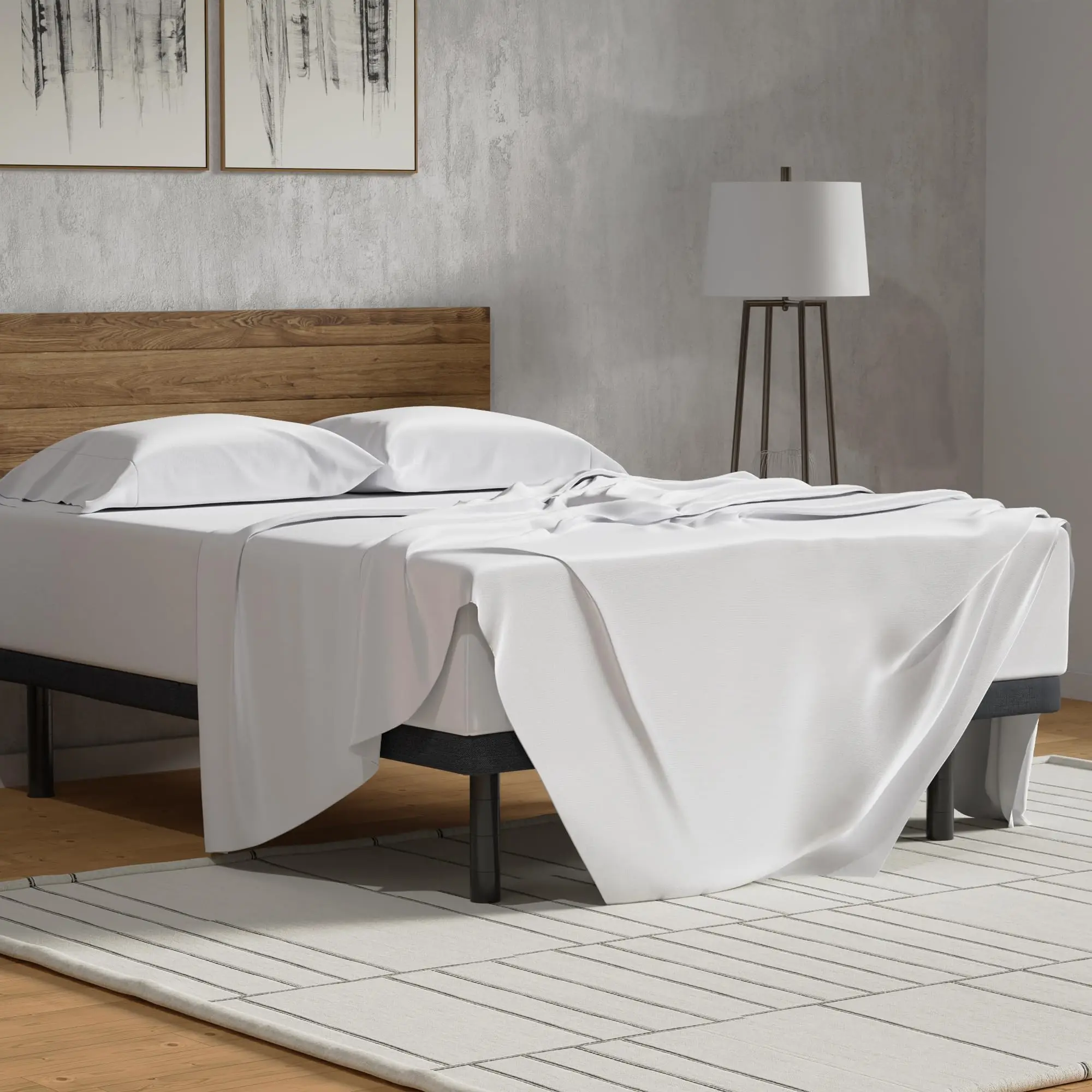 Essentials Polyester Sheet Set Queen Size for Adjustable Beds - 100 Percent Polyester, 18 Inch Deep Pockets with Stay