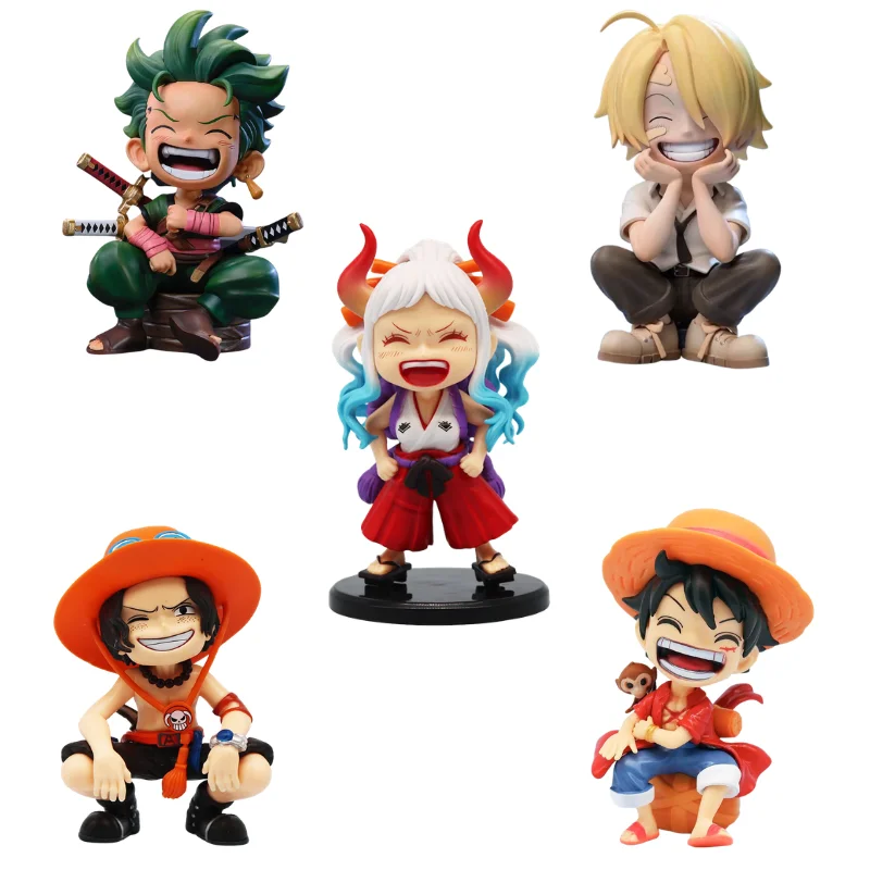 13cm Anime-Figur One Piece Monkey D. Luffy Roronoa Zoro Kawaii Spielzeug Q Figural Nendoroid Auto-Dekoration PVC-Modell Geschenke für Jungen