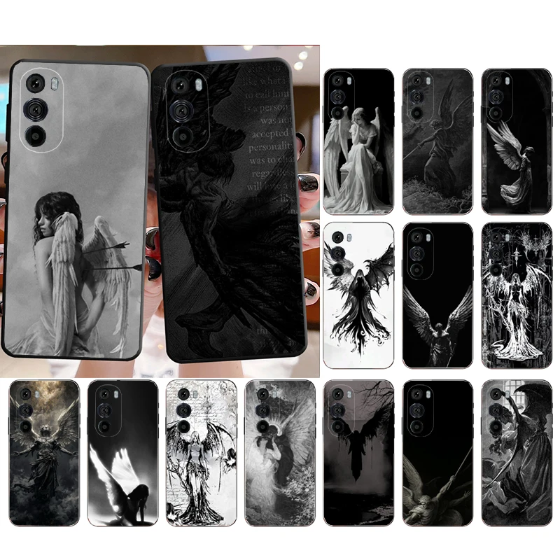 

Phone Case For Motorola Edge 60 50 40 Pro 60 50 40 30 Ultra Neo Fusion Moto G Stylus G Black Angel Death demon