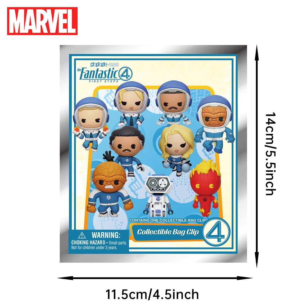 Fantastic Four Officially Licensed Blind Box Reed Sue Thing Johnny Herbie Collectible PVC Keychain Mystery Gift 1Pc MARVEL