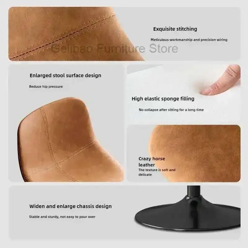 

Luxury Counter Stool Stool Light Luxury High Lift Rotating Bar Stool Checkout Page Home Bar Commercial Chair Exquisite Bar Chair