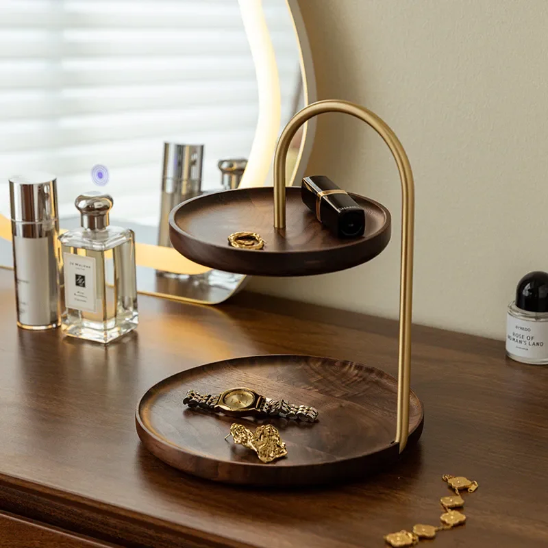 Premium Solid Wood Cosmetic Organizer Desktop Multi Layer Perfume Display Tray Skincare Storage Shelf for Dresser Vanity