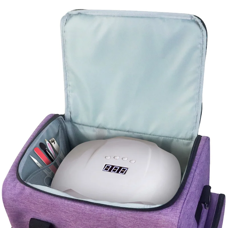 ABQR – sac de rangement de vernis à ongles Portable, sac à main avec bandoulière, séparateur amovible, sac de voyage multi-transport,