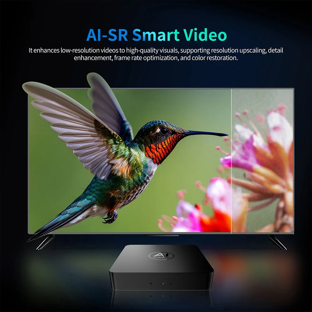 Velec Smart AI TV Box 8K Video فك 8+128GB مع جهاز التحكم عن بعد الصوتي Android 15 مشغل الوسائط الترفيهي المنزلي لـ For NETFLIX Youtube #4