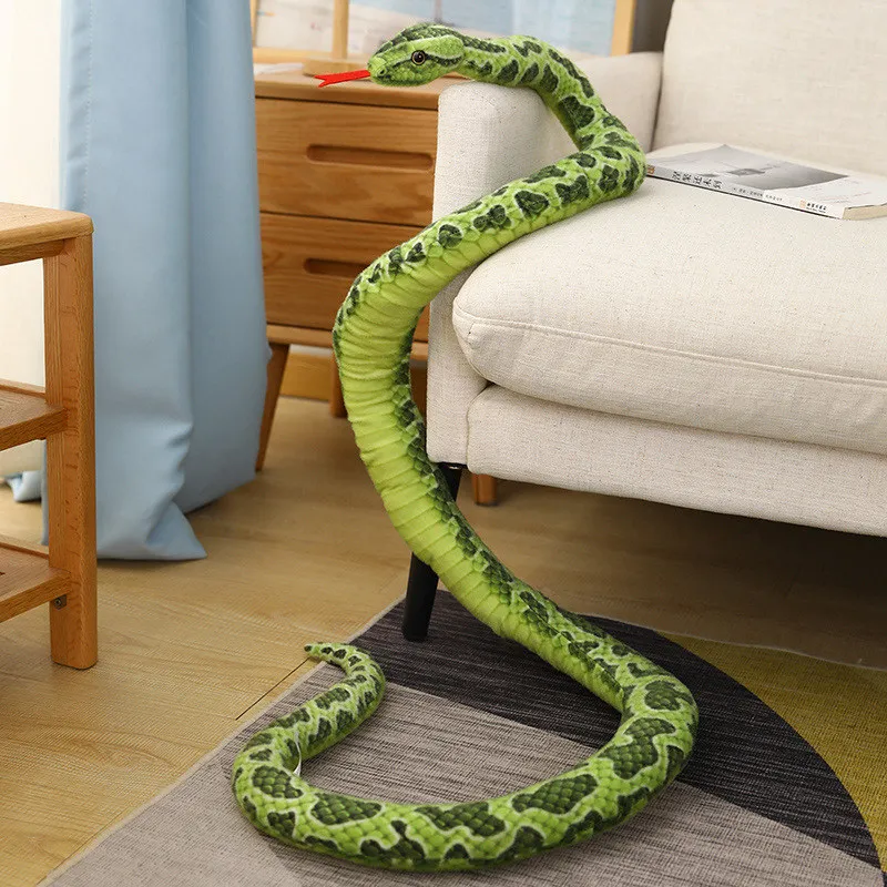 1pc 200cm Giant Snakes Plush Toy Simulation Long Golden Python Stuffed Snake Plushie Children Boys Gift Home Decoration