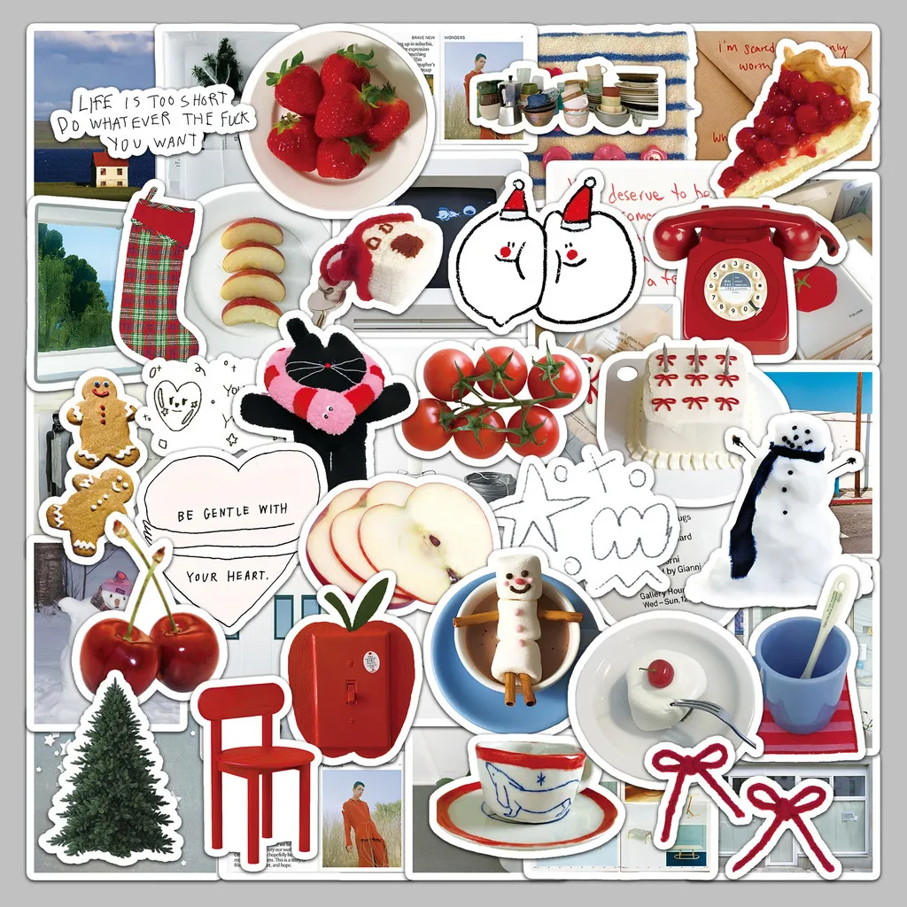 50Pcs Stiker Gaya Korea INS Krim Estetik Pastel untuk Dekorasi Notebook/Guka Tahan Air DIY Ramah untuk Mencatat Kehidupan Anda Toko RecordingYourLife