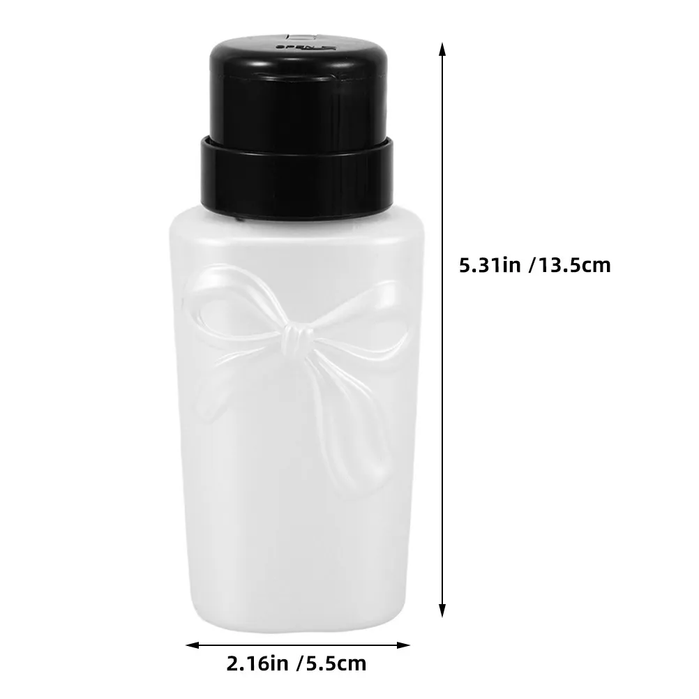 2Pcs Nail Polish Remover Pump Bottles Refillable Lockable Butterfly Cap Cute Bowknot Design Portable Travel Makeup Cleaner view 5