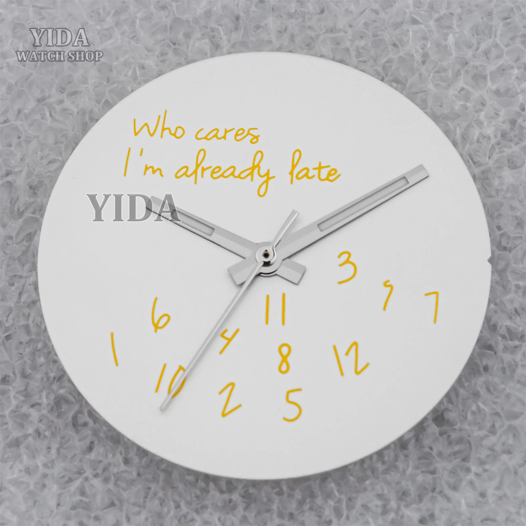 Mod 28.5mm Watch Dial Hands Set Green Luminous Pointers  Fits NH35/4R36 Movement Who Cares Lt's Already Late Accessories Parts