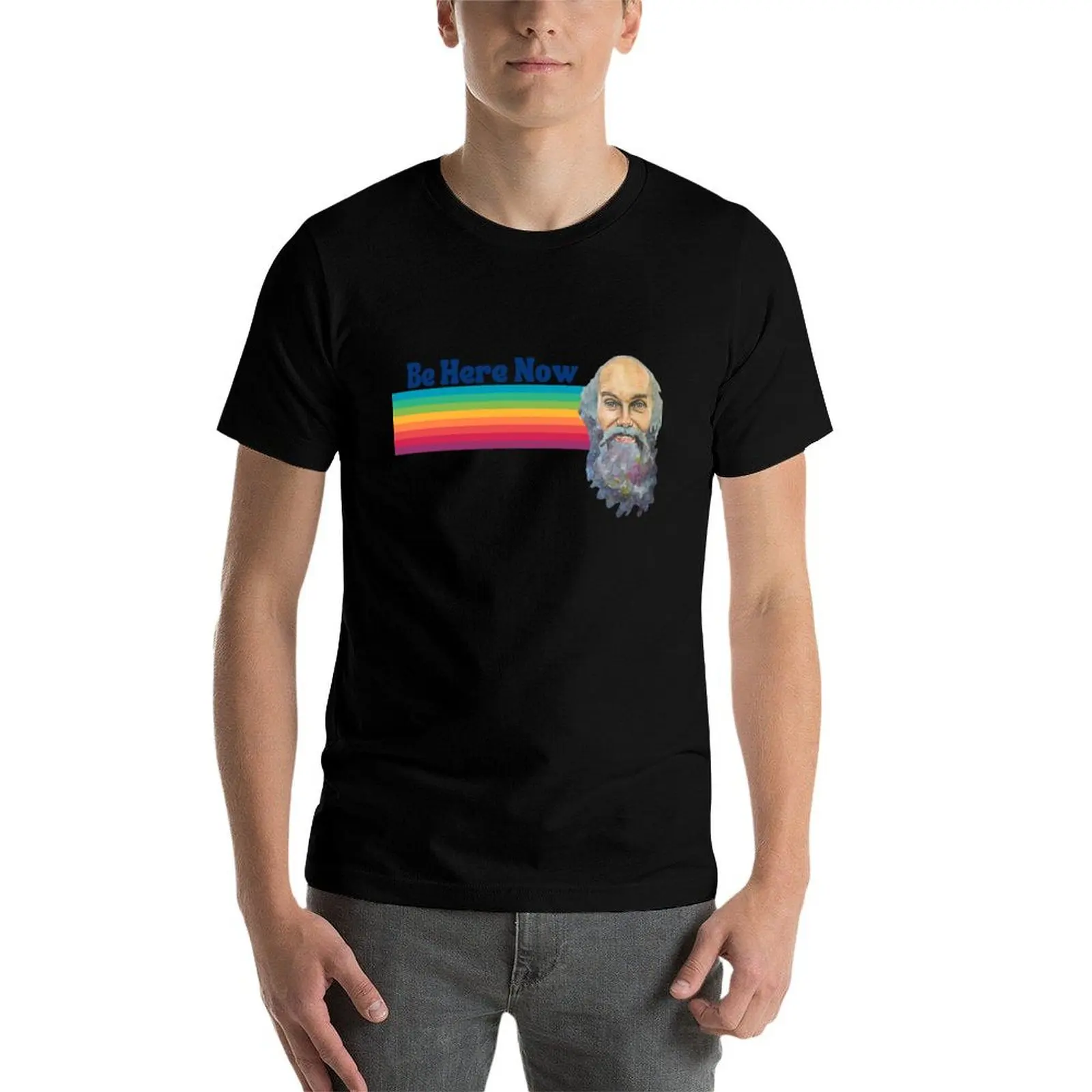 

Ram Dass Be Here Now Rainbow T-Shirt t shirt for man 100 percent cotton man t shirts cotton t shirts cotton 100% T-Shirt