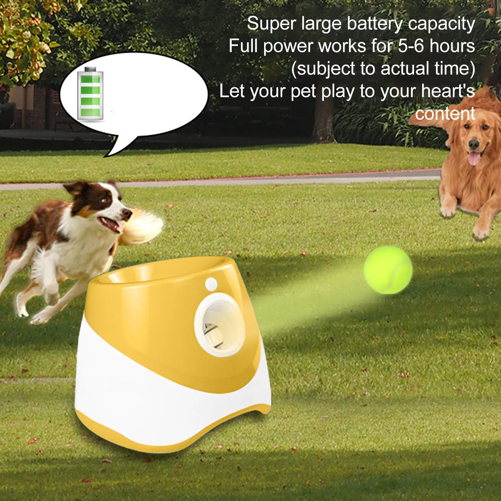 Automatic Ball Launcher for Dogs Dog Automatic Ball Launcher Interactive Pet Ball Thrower Throwing Game for Outdoor Indoor