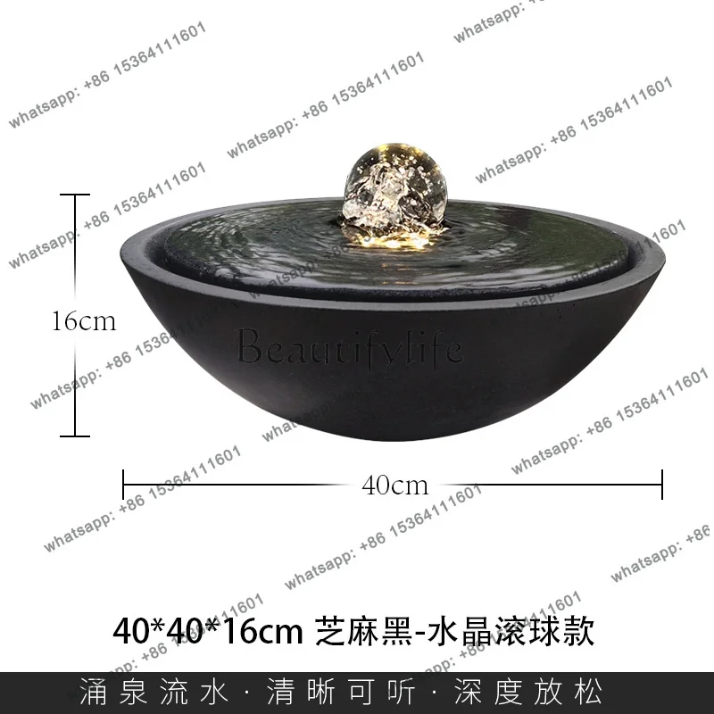LJY flowing water fountain water feature bowl sketch modern home office decoration cycle cornucopia desktop ornament