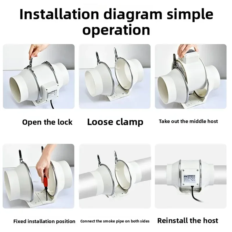ABLK Ventilador extrator de cozinha doméstico Ventilador de exaustão redondo de duto de 4 polegadas Ventilador de banheiro