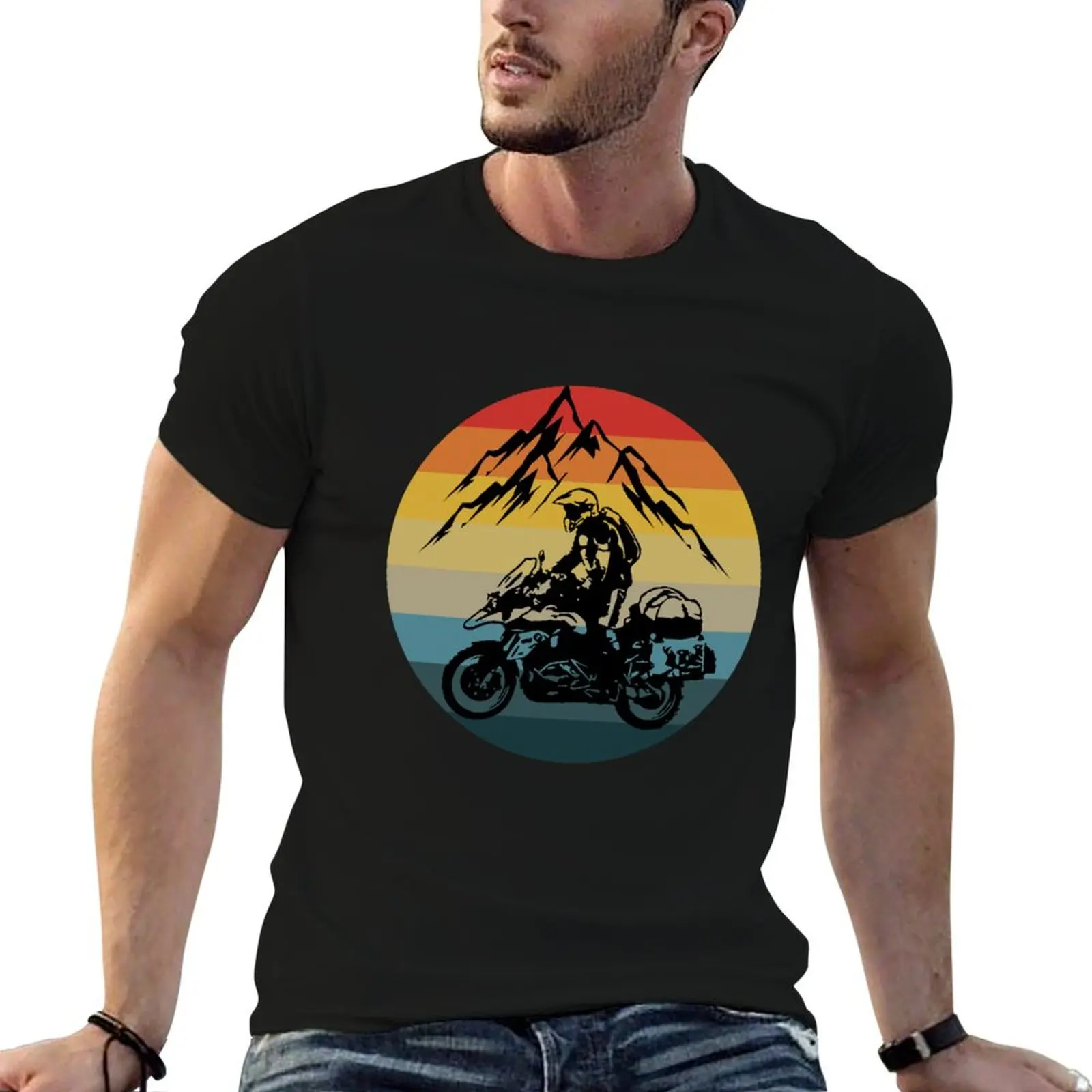 Vintage Retro Mountains Off Road 1200 GS 1250 Adventure Motorcycle Travel T-Shirt Man t-shirt funny t shirts men