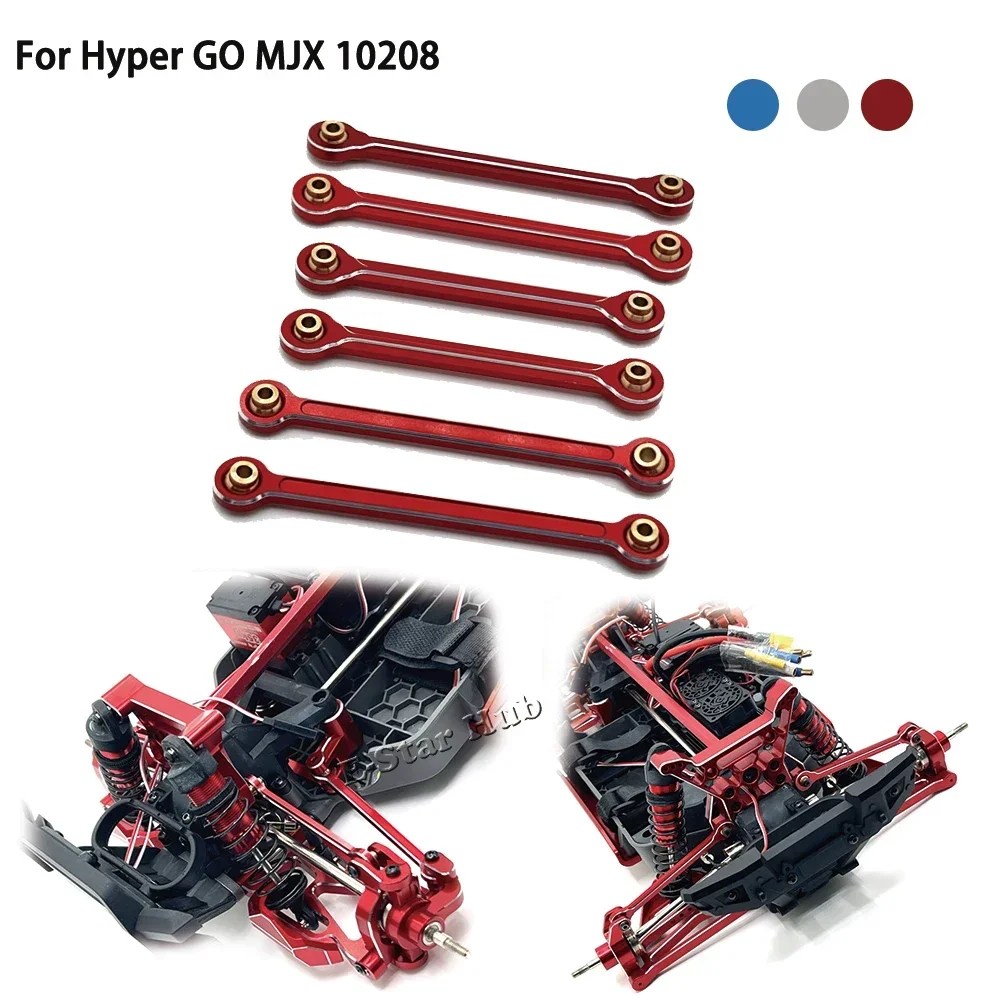 Front and Rear Fixed Pull Rods for Hyper GO MJX 1/10 10208 V1 Accessories Metal Upgrade Parts Kit Rc Model Crawler Car Truck