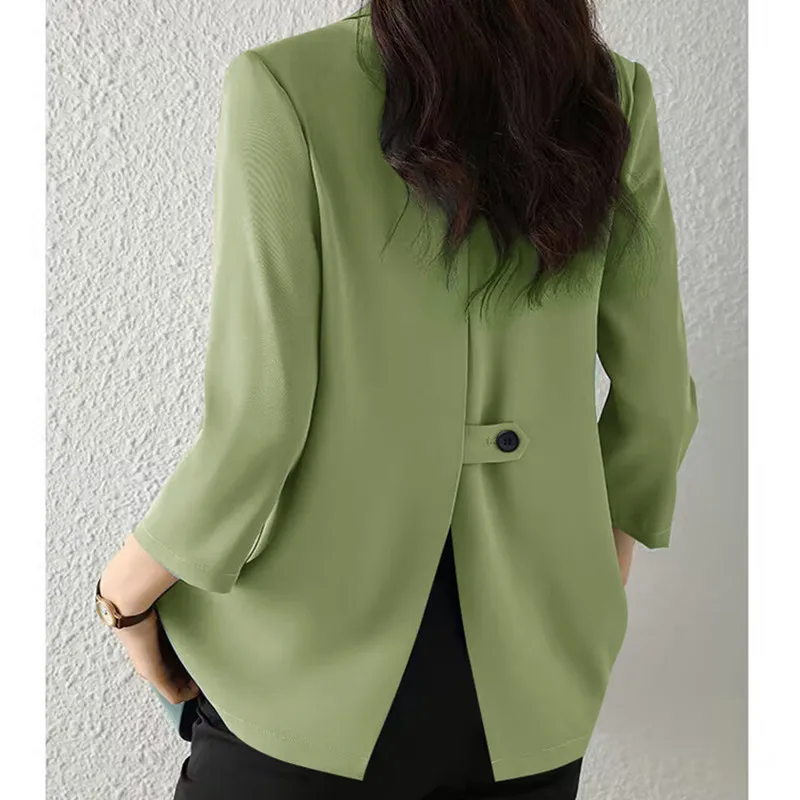 

New Women Fashion Solid Button Suit Coat Spring Summer Casual Coat/Jacket Female Work Office Business Blazers Tops Outerwear