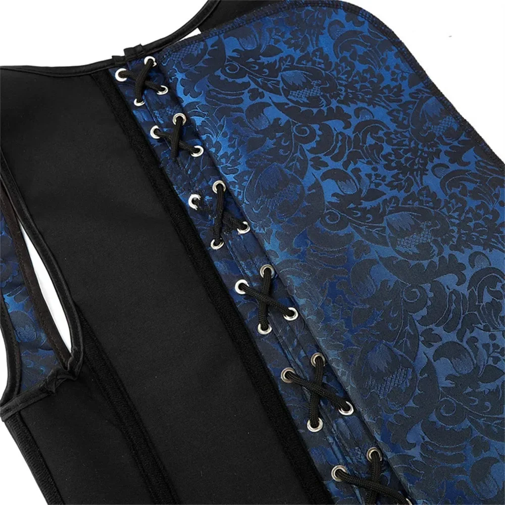 Women Vintage Jacquard Steel Boned Underbust Corset Gothic Waist Trainer Bustier Vest Corselet Top Plus Size XS-7XL