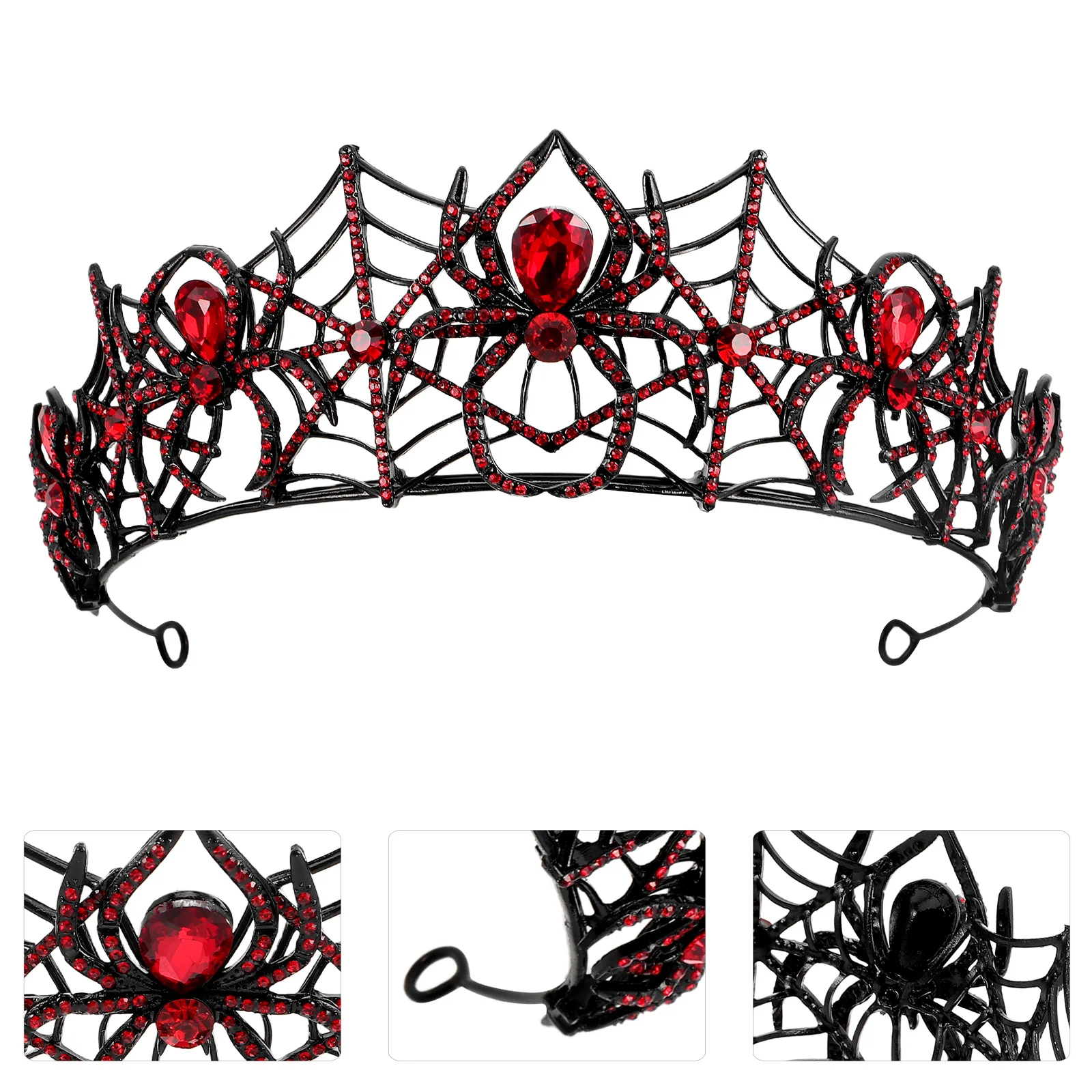 

Gothic Black Alloy Rhinestone Vintage Spider Crown Halloween Party Cosplay Costume Accessory Themed Events Birthday Queen Crown