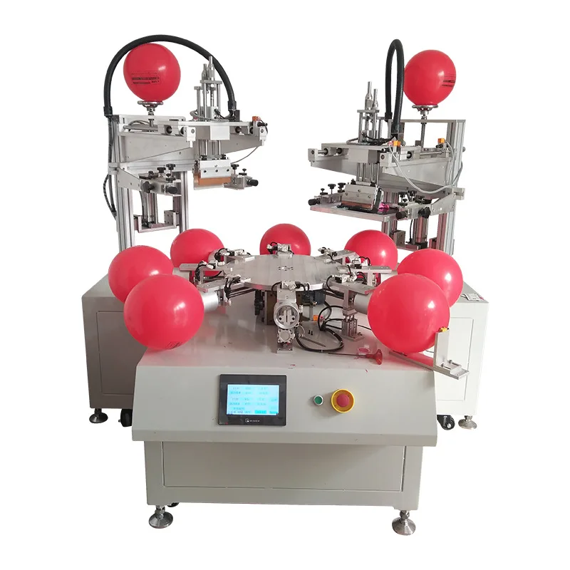 Hand Rotary 4 Stations Conveyor Balloon Stencil Machine Balloon Screen Printer