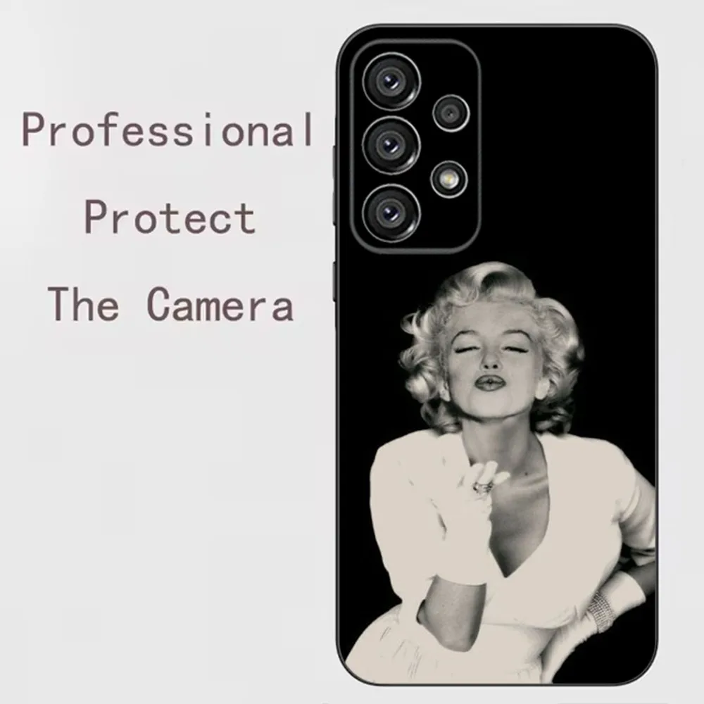 Sexy M-Marilyn M-Monroe  Phone Case For Samsung Galaxy A91,A80,A73,A72 ,A71,A53A52,A32 ,A31A22,A21s,A20,Black Cover