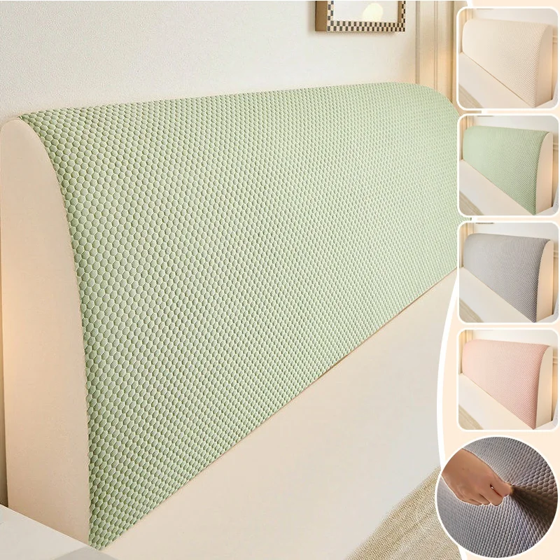 

Stretch Ice Silk Bed Headboard Cover Full Package Soft Bag Bed Backrest Slipcover Breathable Cooling Washable Bedroom Home Decor