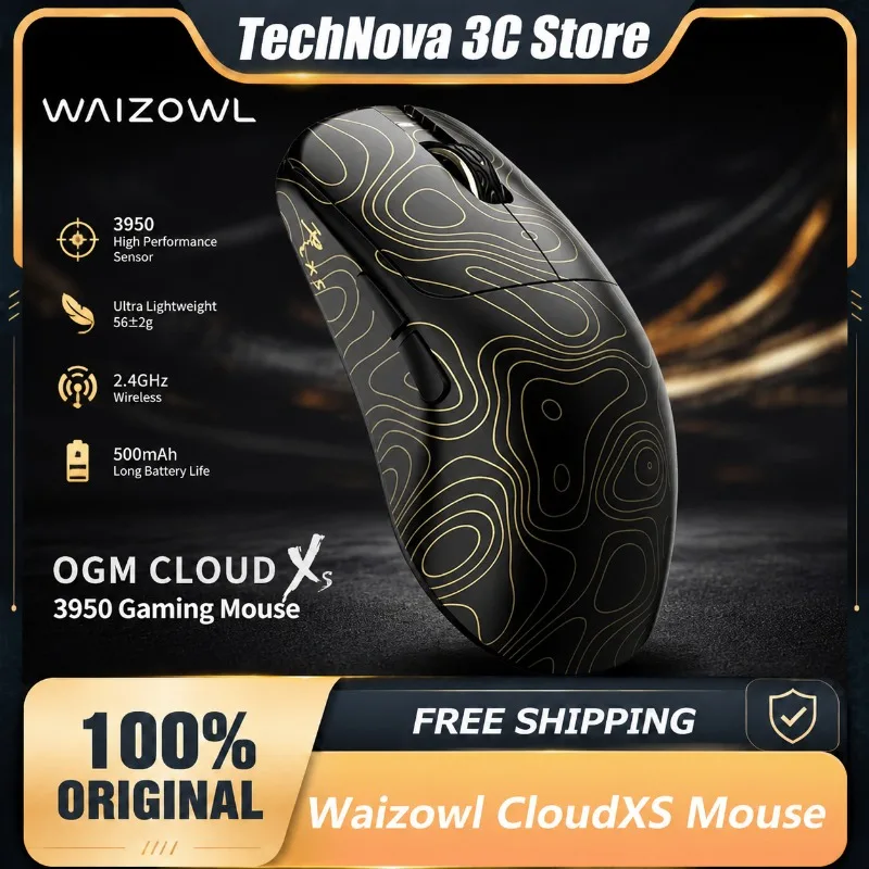 

Waizowl CloudXS Wireless Gaming Mouse PAW3950 Sensor Tri-Mode Bluetooth Symmetrical Mouse for Small Medium Hands Delta Force FPS